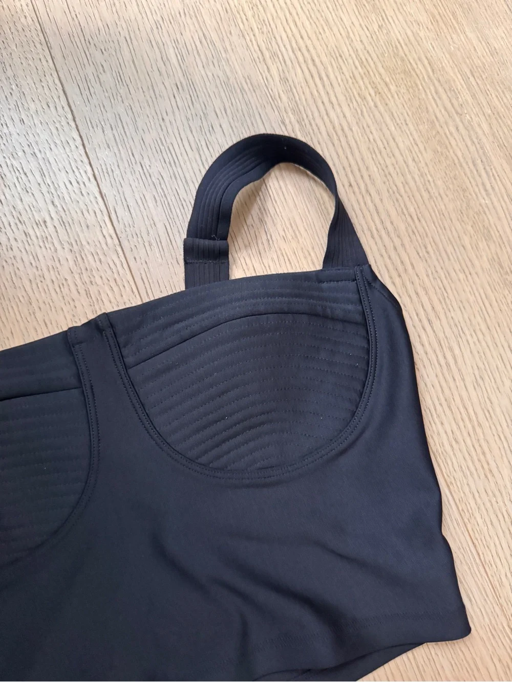 Alo Yoga Black Longline Bralette Crop Top - Women Intimates